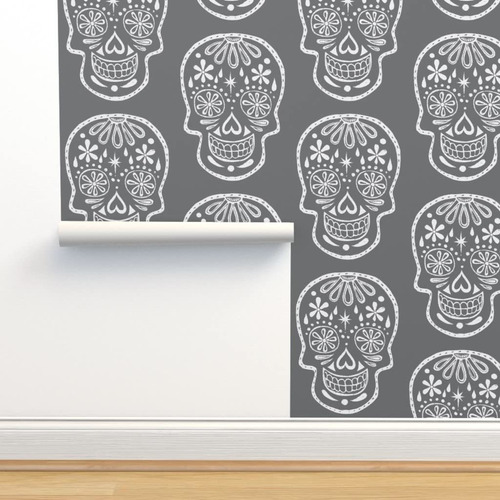 Peel Stick Wallpaper 12ft 2ft Calavera Azucar Pizarra