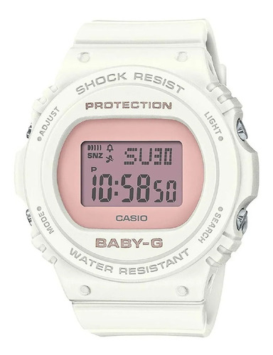 Casio Reloj Digital Bgd-570-7bdr Baby-g G-shock Blanco Rosa