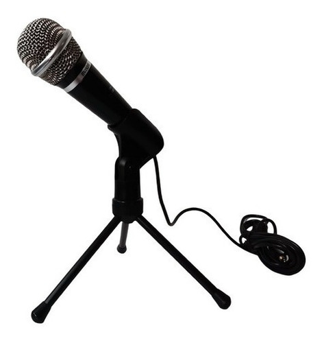 Microfono Dinamico Alambrico Pc Jack 3.5mm Tripode Portatil