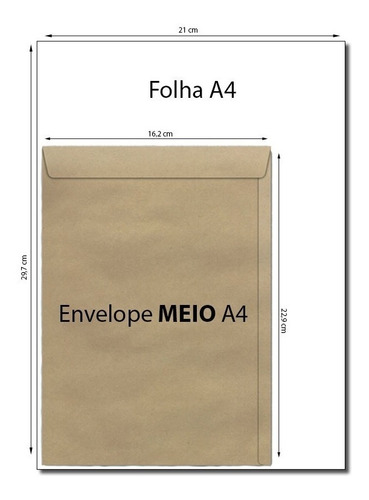 Envelope Meio A4 16 X 22 Cm Pardo Natural 162x229 1000 Und