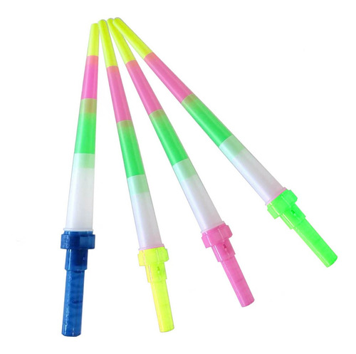 100 Pzas Espadas Retractiles Con Luz Led 4 Colores Fiesta Color
