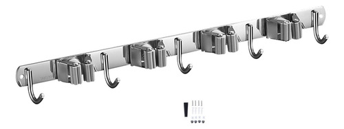 Soporte De Pared Para Escoba Y Fregona, 4 Clips 5 Ganchos
