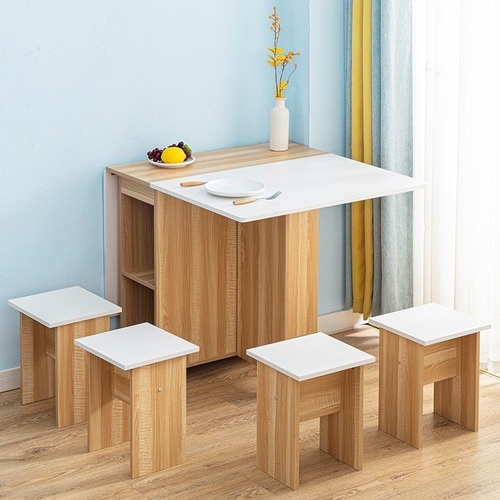 Comedor Plegable Para 4 Personas Incluye 4 Pisos 140x80x76