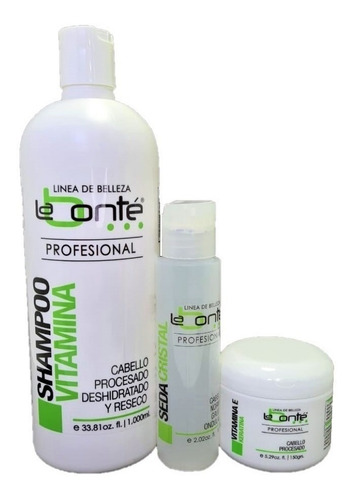 Shampoo Vitamina 1l + Vitamina E 150gr + Seda Cristal 120ml