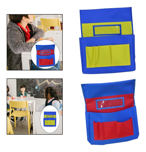 2 X 6 Bolsillos Para Silla Escolar Con Ranura Para Placa De