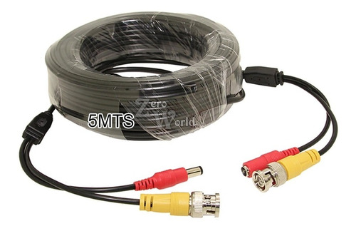 Cable Siames Coaxial 5 Metro Para Camara Cctv Video Voltaje