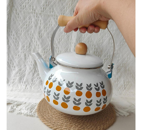 Tetera Esmaltada De , Tetera Decorativa De 2,5 L Con Mango,