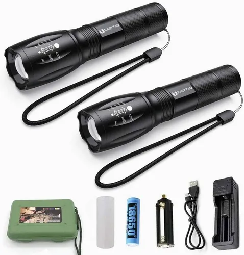 comprar Lampara Tactica Led 3000 Lumenes Recargable 2pack,c\u002Festuche Color de la linterna ne Color de la luz Blanco