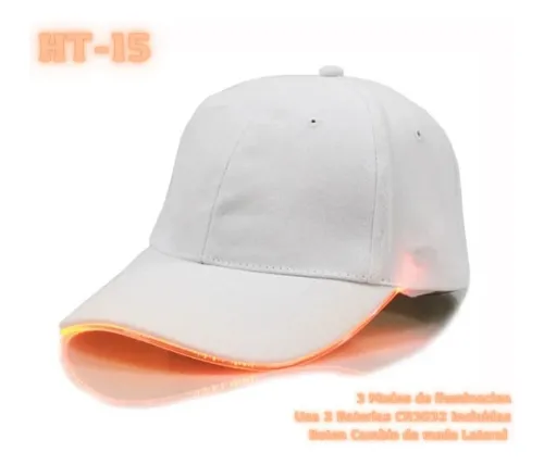 Gorra Led Blanca Luz Led Rojo