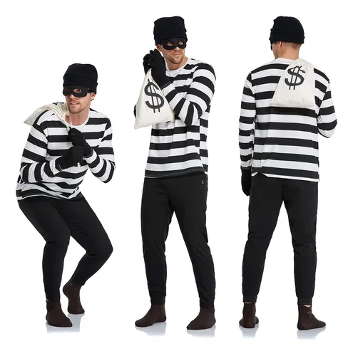 Uratot Conjunto De Disfraz De Ladrn De Halloween, Incluye Ca