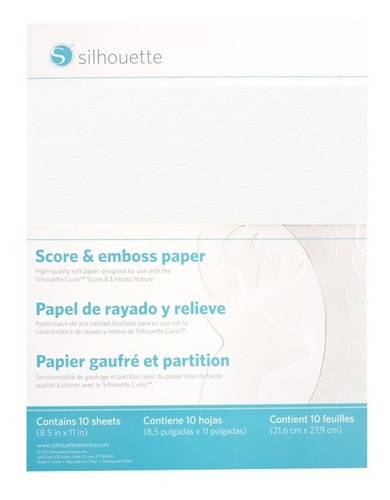 Silhouette Curio Papel Para Embossing 8.5 X 11 Pulgadas