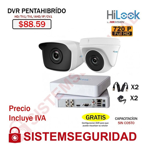 Imagen 1 de 10 de Kit 2 6 8 16 Camaras Seguridad Cctv Hd 720p 1080p Hilook