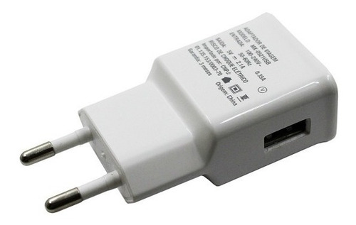 Adaptador Celular Carregador 5v Fonte Usb Bivolt Branco Mxt