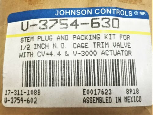 Johnson Controls Stem Plug And Packing Kit V-3754-630 No Aab