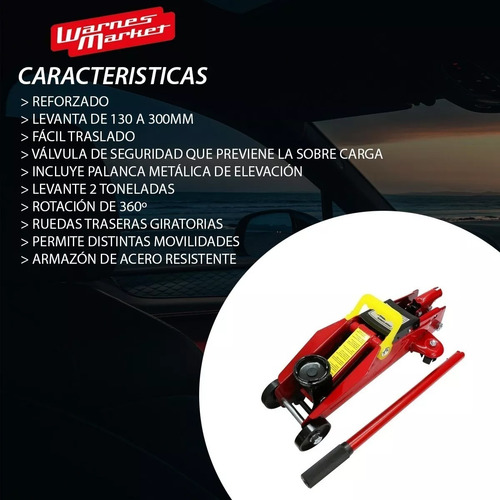 Crique Carrito Hidráulico 2 Toneladas Reforzado Automotor