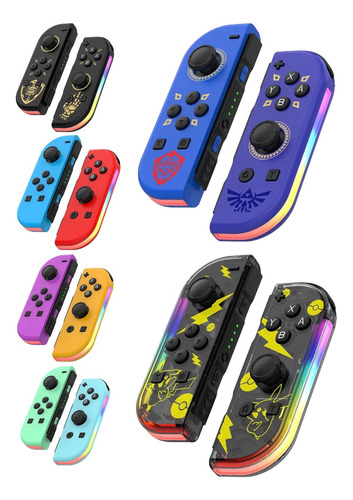 Set Joycons Con Luz Led Rgb Controls Inalámbrico Para Switch