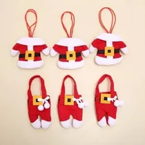 Comprar Porta Cubiertos Navideños Funda Traje Papa Noel Set De 6