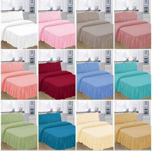 Juego De Sábanas Con Plaza Y Media Color Entero Y Estampados