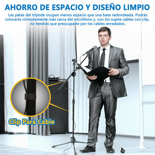 Pie De Micrófono Trípode Ajustable Doble Boom Cantar Actuar