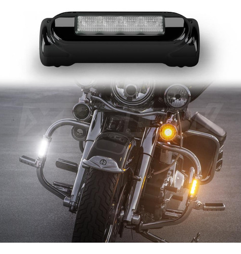 Luz Manejo Cromada Para Motocicleta Drl Turnsignal Barra