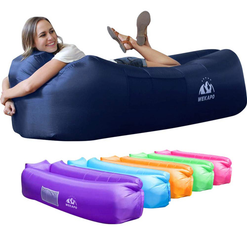 Colchon Mueble Inflable Para Camping Viajar Inflar Sin Bomba