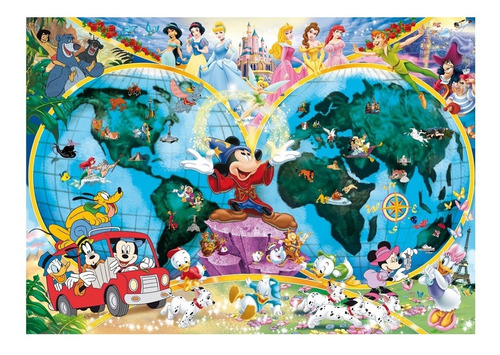 Rompecabezas 1000 Piezas Disney - Mundo De Mickey Mapa
