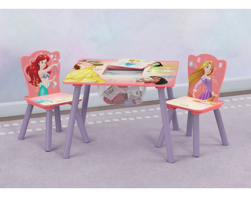 Set De Mesa Y Sillas Para Niños Pequeños Disney Princesas Dc Rosa