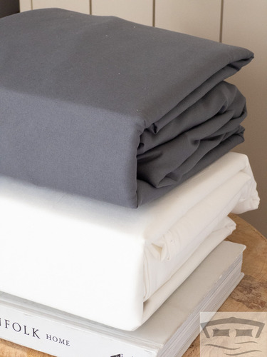 Juego De Sabana Queen Plaza 600h Cotton Touch Onix Suavidad! Blanco Liso