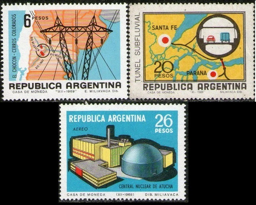 1969 Grandes Obras Nacionales- Argentina (serie) Mint