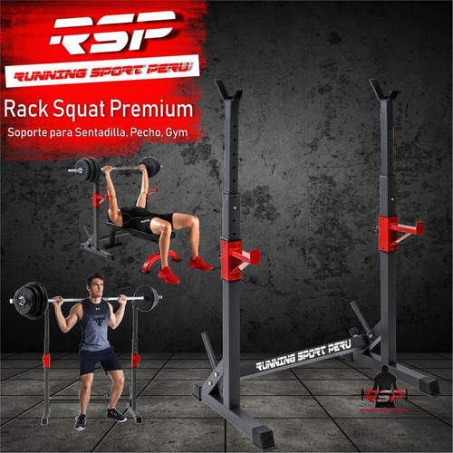 Imagen 8 de 8 de Rack Squat Premium Soporte Sentadilla Pecho Gym