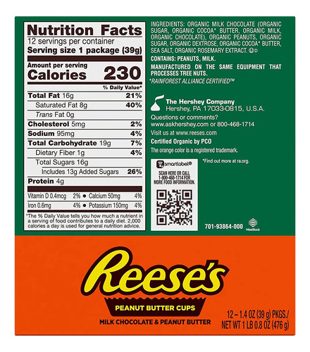 Reeses Tazas De Mantequilla De Maní De Chocolate Con Leche O