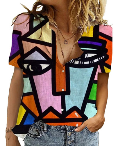 Camisa Dama Rocco Picasso Asb-031  - Talles Del S Al 3xl