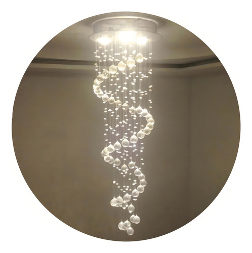 Lustre De Cristal Legítimo Espiral Para Sala De Jantar/estar 127/220V