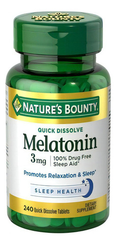 Melatonina 240 Insomnio 3mg Relajación Anti Depresión Eg M07