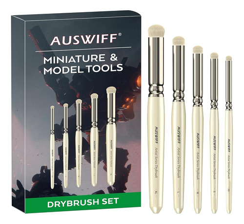 Auswiff Drybrush Set Of 5 - Juego De Pinceles Para Pintor En