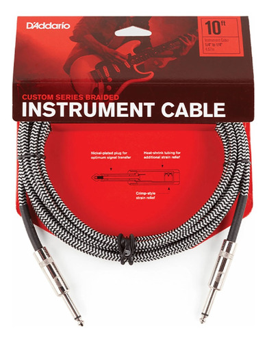 Cable Guitarra Daddario Pwbg15 Blk Gry 5mts