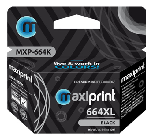 Cartucho Compatible Tinta Hp 664xl F6v31al Negro