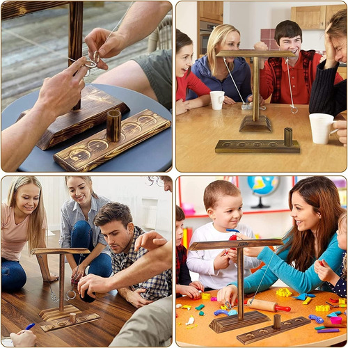 Juego De Beber Hook And Loop Toss Hecho De Madera