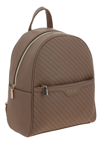 Mochila Backpack Madison Chenson Player Para Dama Juvenil Marrón Claro Liso