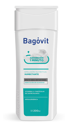 Emulsion Bagovit A Absorcion 1 Minuto Seda 200g Corporal