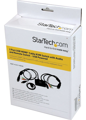 Startech.com Conmutador Kvm Displayport Usb De 2 Puertos, Ne