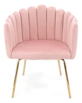 Comprar Silla Sillon Oris Rosa Thea De Pana Patas Doradas - Canelon