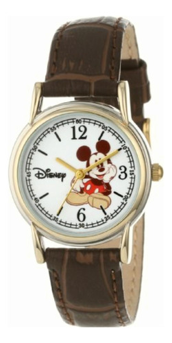 Disney Mickey Mouse Reloj Para Mujer En Color Plata Y Oro.
