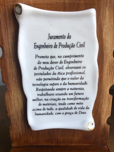 Imagem 7 de 8 de Pergaminho Juramento Engenheiro Produção Civil