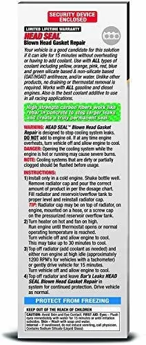 Bar's Leak Hg-1 Head Seal Blown Head Gasket Repair