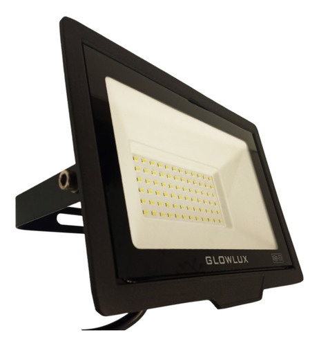 Proyector Reflector Led 50w Luz Cálida Glowlux - E. A. - Color de la carcasa Negro Color de la luz Blanco cálido