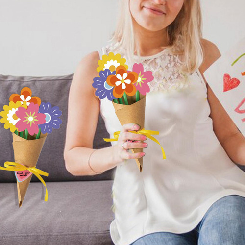 Kit De Artesanía De Ramo De Flores Diy Mother Day 12 Piezas
