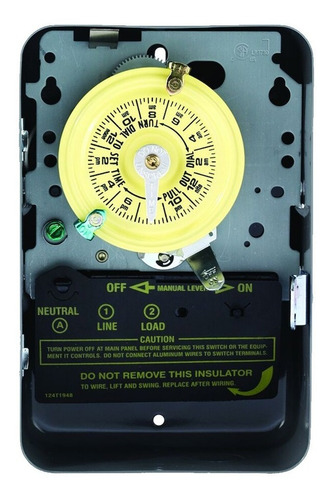 Imagen 2 de 3 de Interruptor Horario 24h 125v 40a Acero Nema1 Intermatic T101