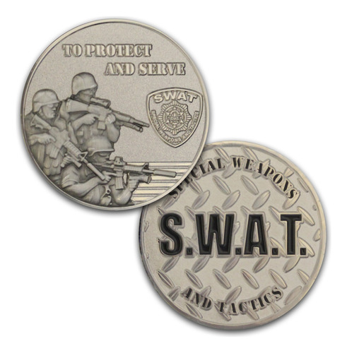 Swat Team Police Challenge Coin  Moneda De Desafio Militar