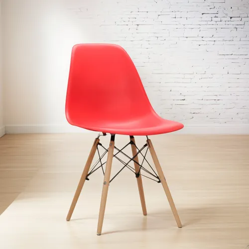 Sillas Eames Diseño Unico Colorido Innovador Moderno Calidad Estructura de la silla Rojo Asiento Rojo Diseño de la tela Liso